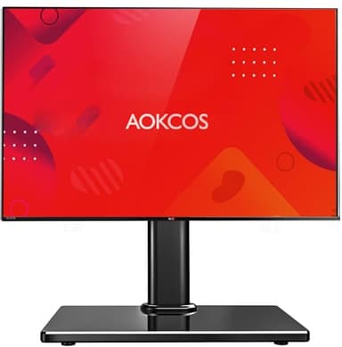 AOKCOS Supporto TV da Tavolo Inclinabile per 32-55 Pollici, Piedistallo TV Mobile Porta TV Girevole & Altezza Regolabile Max VESA 400x400mm 40KG