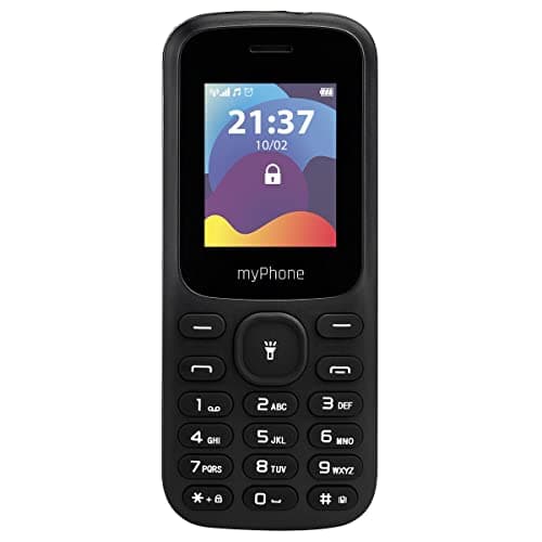 MP myPhone Fusion, tasti grandi, display a colori 1,77", batteria 600 mAh, torcia, radio, dual sim, Bluetooth, telefono cellulare per anziani, tasti retroilluminati, nero, tastenhandy, telefono senior