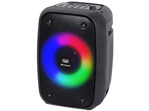Trevi XFest XF 150 KB Altoparlante Amplificato Portatile 15W, Cassa Wireless Portatile con Microfono Dinamico Incluso per Karaoke, True Wireless Stereo, Presa USB, Micro SD, Batteria Integrata