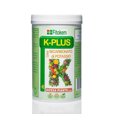 FITOKEM K-Plus 1kg - Bicarbonato di Potassio Puro Aiuto per Piante e Agricoltura, Azione Antifungino per Piante, Piante da Frutto, Fertilizzante Orto, Ottimo Contro Bolla del Pesco, Oidio Peronospora