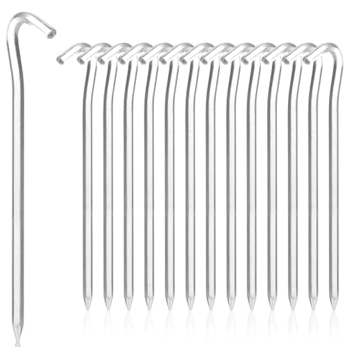 Picchetti per tenda robusti per attività all'aperto: 14 picchetti tenda da 18 cm, picchetti giardino，picchetti campeggio in alluminio per terreni duri, ideali per giardino, pesca e tende.