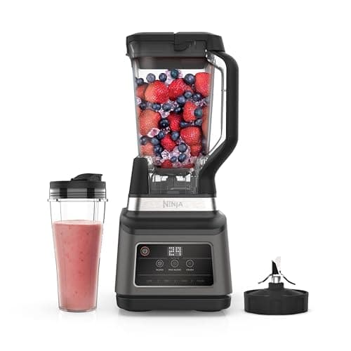 Ninja Frullatore 2 in 1, 1200 W, caraffa 2,1L, tazza 700ml, 3 programmi Auto-iQ: Blend, Max Blend, Crush, 4 impostazioni manuali, lavabile in lavastoviglie, nero, BN750EU