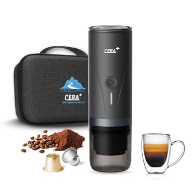 CERA+ macchina del caffè portatile eléctrica batteria，Caffè in polvere e capsule NS per macchina espresso,con borsa portatile Per camper da viaggio