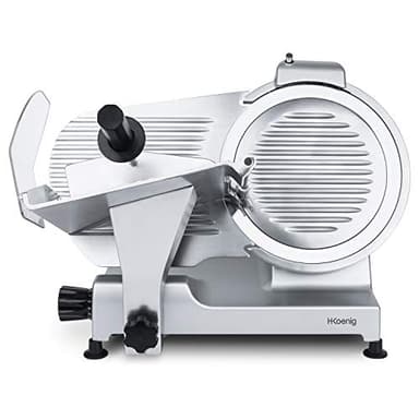 H.Koenig Affettatrice elettrica professionale MSX300, Lama made in Italy da 30cm, Affettatura di precisione, Spessore di taglio 0-15 mm, 282 giri/minuti, inox