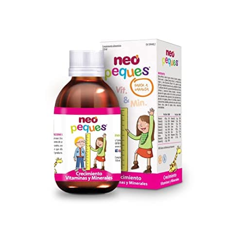 NEO PEQUES | Sciroppo per bambini per crescere sani e forti | 150 ml | A base di vitamine, minerali ed estratti da piante naturali | Gusto arancio