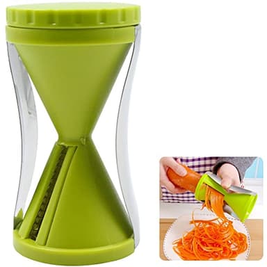 Spiralizzatore di Verdure Affetta Spirale - Tagliaverdure Manuale per Pelapatate In Tagliatelle Verdure, Carote, Cetrioli, Patate, Zucca, Zucchine, Pela Asparagi, Verde, 1 Pezzo
