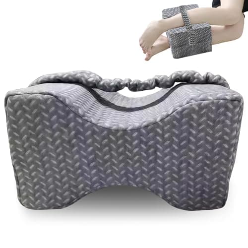 Cuscino ortopedico per gambe: cuscino per ginocchia per chi dorme sul fianco con cinturino fisso, rivestimenti rimovibili in memory foam, cuscino ergonomico per chi dorme sul fianco