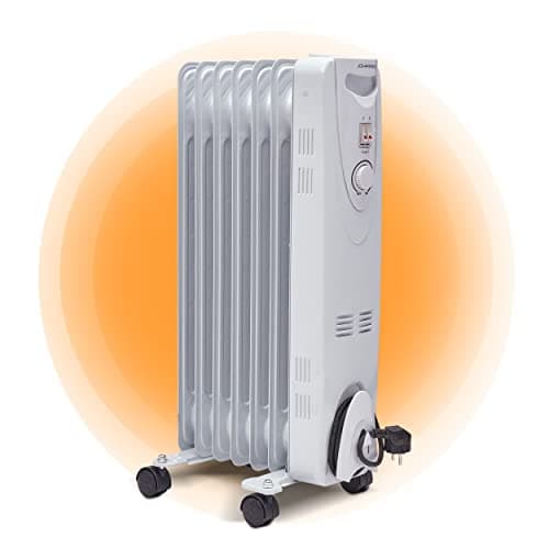 Johannson Radiatore ad Olio Basso Consumo 1500 Watt | Mobile 7 Elementi | Riscaldamento Elettrico Protezione Surriscaldamento | Radiatore Elettrico | Riscaldatore Elettrico 3 Livelli | con Termostato