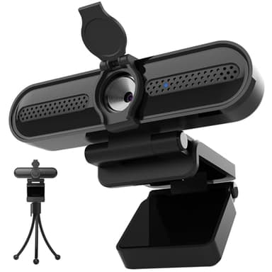 VIZOLINK W4DS 2K Webcam, HD Webcam PC con Microfono, Autofocus, 78° View, Plug&Play, Microfono Riduzione Rumore, Protezione della privacy, USB Webcam per Videochiamate, Conferenza, Studio e Streaming