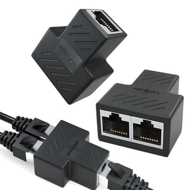 Sdoppiatore Ethernet da 1 a 2 Porte,Simultaneo a Internet a 2 Porte, 2 Pz RJ45 LAN Connettori, RJ45 Adattatore splitter, 1 Femmina a 2 Femmina Adattatore per Ethernet Cat5/Cat5e/CAT6/Cat7