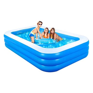 GALAXYER Piscina Gonfiabile, Piscina Gonfiabile Familiare a 3 Anelli per Bambini e Adulti, Piscina da Giardino Esterno Interno, 205 x 125 x 50 cm