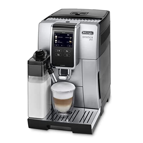 De'Longhi Dinamica Plus Perfetto ECAM370.85.SB, Macchina Automatica per Caffè in Chicchi, 1450 W, Sistema LatteCrema Hot per Cappuccini Automatici, 1.8 L, Silver Black