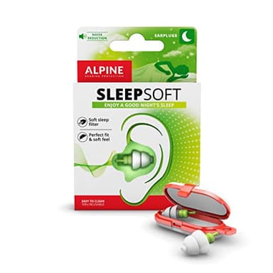 Alpine SleepSoft - Tappi orecchie per dormire - Filtri ultra morbidi per chi dorme sul fianco - Riduce i rumori e migliora il sonno - Tappi orecchie riutilizzabili