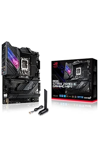 ASUS ROG Strix Z690-E Gaming WiFi Scheda Madre ATX, Intel Z690, LGA1700, DDR5, PCI 5.0, WiFi 6E (802.11ax), Intel 2.5Gb Ethernet, ROG SupremeFX 7.1, 4xM.2, 6xSATA 6GB/s, Aura Sync RGB, Nero
