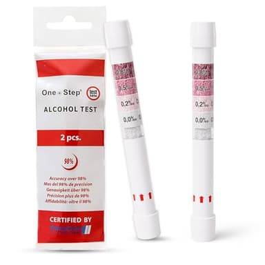 One+Step Etilometro 2 Pezzi per Europa con 4 campi di Misura I Alcol Test I misuratore di Alcol