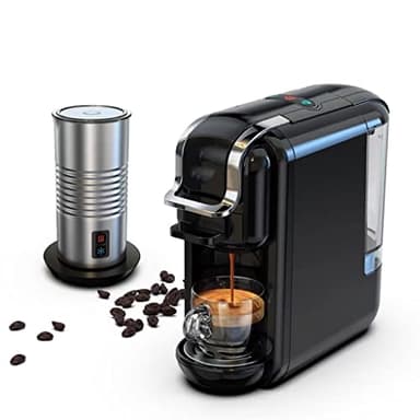 KNOKR Macchina espresso multicapsule 19Bar 4 in 1 con montalatte freddo e caldo in acciaio inox (Size : UK)