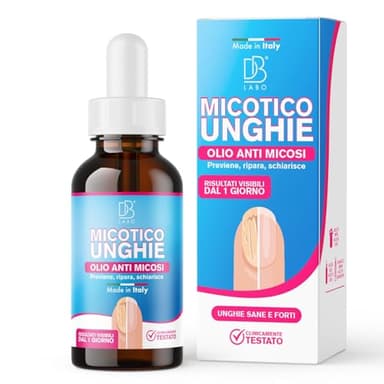 Micosi Unghie Piede DB Labo 15ml, Olio per Trattamento Antimicotico Unghie Piedi, Nutre, Idrata, Ripara, Schiarisce e Favorisce la Ricrescita delle Unghie, Made in Italy
