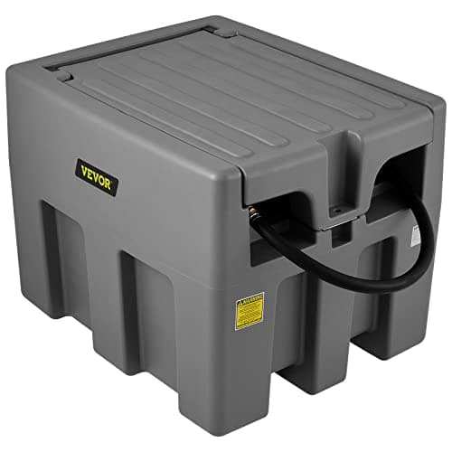 VEVOR Serbatoio per Carburante Portatile, 220 Litri 12V CC Grande Serbatoio per Carburante con Pompa a Trasferimento Grigio per Camion, Trattori, Navi, Camper, Industrie all'Aperto, Industrie Edili
