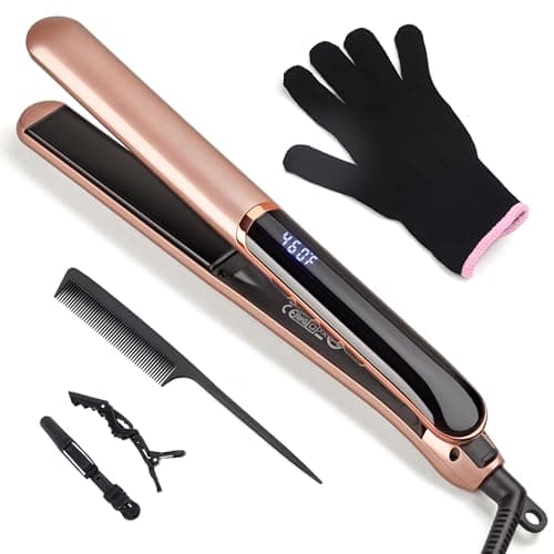 JAETON Piastra per capelli 2 in 1, Professionale Faszin, riscaldamento rapido 20S, display LCD 100-230°C (14 Livelli di Temperatura)