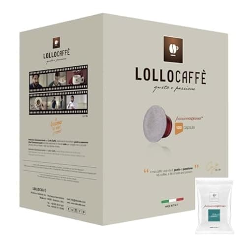 Lollo Caffè Passione Espresso, Miscela Decaffeinato- 100 Capsule - Compatibili con le Macchine ad uso domestico Nespresso*