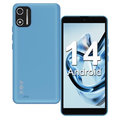 Xgody X32 Telefono cellulare senza contratto, 5,5 pollici, 2 GB + 16 GB 128 GB espandibile, Octa-Core Android 14, Dual SIM Dual Standby, fotocamera 8 MP+5 MP, Face ID GPS 4G cellulare (Blu)