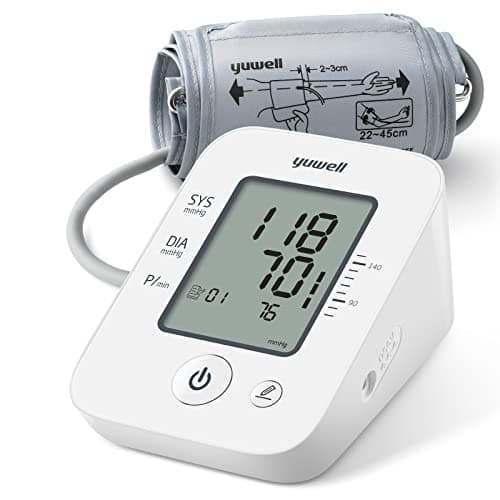 yuwell Misuratore di Pressione Arteriosa da Braccio, Sfigmomanometro Elettronico con Bracciale 22-45cm, Apparecchio Automatico per Misurare la Pressione Sanguigna per l'Uso Domestico (YE660D)