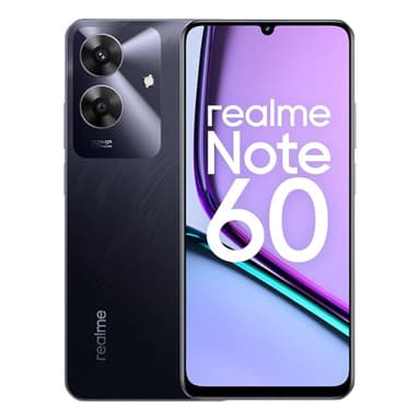 realme Note 60 Smartphone 6+128GB, Garanzia Uniforme ArmorShell 48 Mesi, Fotocamera Ultra Chiara 32MP, Schermo di Protezione Occhi 90Hz, Mini Capsule 2.0, Batteria di Grande Capacità 5000mAh, Nero
