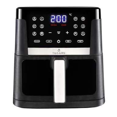 Tagars Friggitrice Ad Aria Calda XL Da 7 Litri Con Display Digitale Touch, Finestra Di Controllo In Vetro, Sistema A Riscaldamento Rapido, 12 Programmi Di Cottura, Timer E Potenza 1800 W
