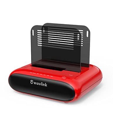 WAVLINK Docking Station Hard Disk, Dual-Bay Dock Station USB 3.0 to SATA I/II/III, per HDD e SSD da 2,5'' e 3,5'' con Clonazione Offline, Supporto UASP SATA 5Gbps 2x16TB.