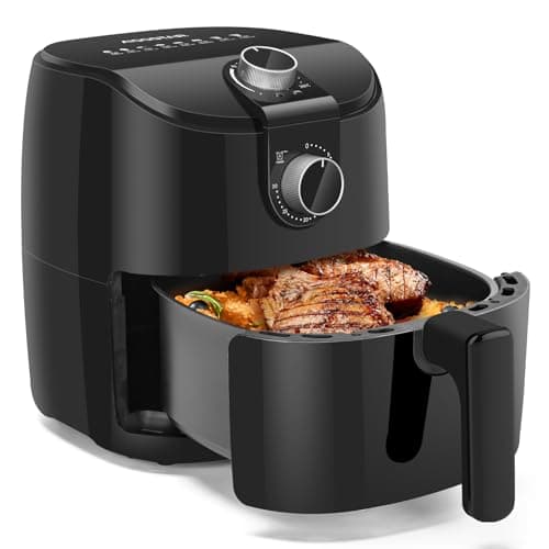 Friggitrice ad aria, 4L, Air fryer per uso domestico da 1500W con Circolazione Rapida dell'Aria, Timer da 30 minuti, Temperatura Regolabile, Nero - Aigostar