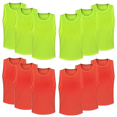 FIBOGOUP Pettorine per allenamento a squadre,Divise da allenamento per squadre di calcio e basket,gilet traspirante,Taglie multiple adatte M12