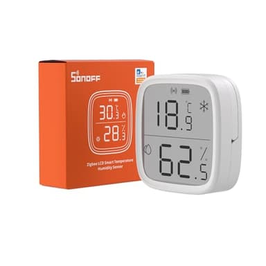 SONOFF SNZB-02D Mini sensore di temperatura e umidità ZigBee, termometro igrometro per interni, display LCD, compatibile con Alexa/Google Home