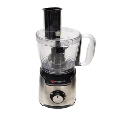 Robot da Cucina Multifunzione Contenitore 1,25 Lt. 600W 2 Velocità + Funzione Pulse Impasta Sminuzza Trita Affetta Frullatore Grattugia Base in Metallo