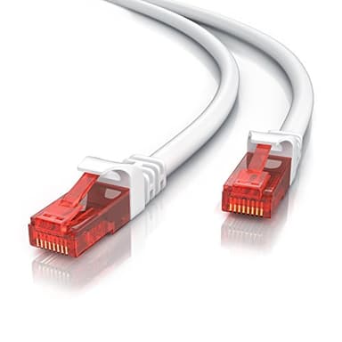 CSL - 15m Cavo di Rete di Alta qualitá - Cat.6 Ethernet Gigabit LAN RJ45-10 100 1000 Mbit s - Cavo Patch - UTP - Compatibile con Cat.5 Cat.5e Cat.7 - Bianco da 15 Metri