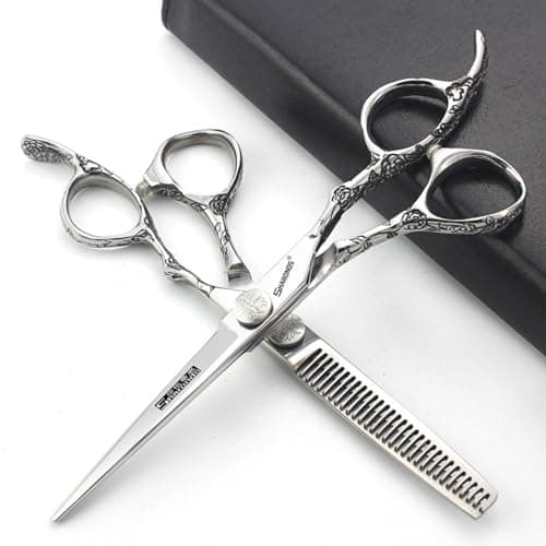 Tagliacapelli professionali da 6/7 pollici, tagliacapelli affilati in acciaio inossidabile, forbici specifiche per parrucchieri. (7 pollici -2pc-D)