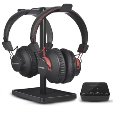 Avantree HT41899 Plus - Cuffie per TV Senza Fili Bluetooth 5.3 Doppie Con Trasmettitore, Supporto, Controllo Volume, E 50 Ore Di Autonomia Per Televisione Wireless o Uscite Audio Ottiche, AUX 3,5 mm