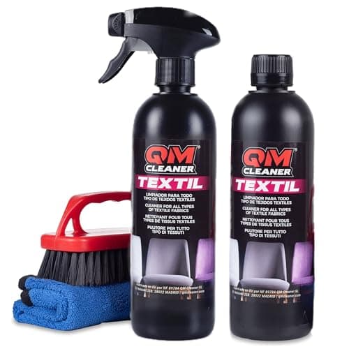 QM Cleaner - Kit di pulitore a secco tappeti, divani, sedili (1l + panni in microfibra + 1 spazzolafibre)