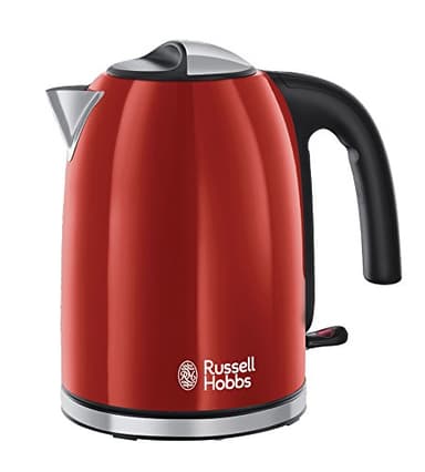 Russell Hobbs Bollitore Elettrico - 1,7 L, 2400 W - Acciaio Inox Color Rosso; Funzione di Ebollizione Rapida; Filtro Anticalcare Rimovibile, Beccuccio, Indicatore Livello Acqua, Colorplus 20412-70