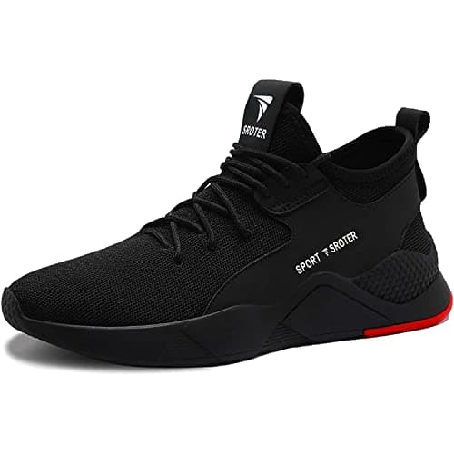 HILAX Scarpe Antinfortunistiche Uomo Leggere Punta in Acciaio Scarpe da Lavoro Donna Comodo Antiscivolo Scarpe da Trekking Nero, 44 EU