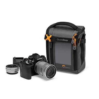 Lowepro GearUp Creator Box Medium II, Borsa per Fotocamera Mirrorless e DSLR, dotata di Accesso Rapido, Tessuti Riciclati, Divisorio Interno Arancione Imbottito, Grigio