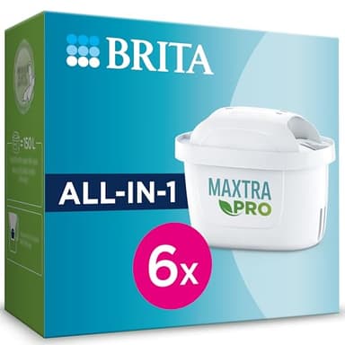 BRITA Filtro acqua rubinetto MAXTRA PRO All-in-1 confezione da 6 filtri - Riduce cloro, calcare, PFAS e metalli, filtro originale compatibile con caraffa acqua filtrante