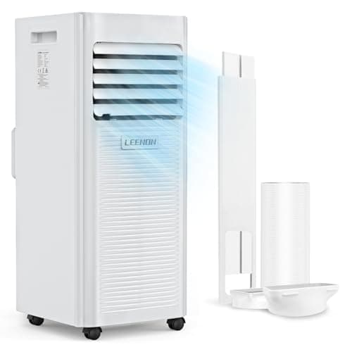 LEENON 9000 BTU Climatizzatore Portatile, 3 in1 Climatizzatore Portatile, Deumidificatore e Ventilatore - Telecomando, Timer 24H, Modalità Notte, Kit Finestra - Aria Condizionata per Casa e Ufficio