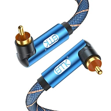 EMK Cavo Subwoofer Cavo Audio Coassiale Angolo Retto Cavi Audio Digitale RCA a RCA doppio 90 Gradi Cavi Coaxial per Altoparlante, Smart-TV, DAC, Cavi Rca Audio alta qualità (0,5 m)