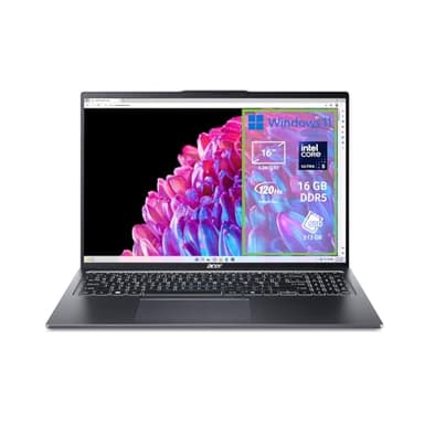 Acer Swift Go 16 SFG16-72-52ZD PC Portatile, Notebook, Intel Core Ultra 5 125U, RAM 16 GB DDR5, 512 GB PCIe NVMe SSD, Display 16" 3.2K OLED 120 Hz, Scheda Grafica Intel, Windows 11 Home