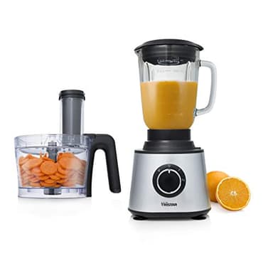 Tristar MX-4823 Robot da cucina multifunzione, 1.5 litri, 2 contenitori inclusi, Frulla, Tritatutto, Affetta, Gratuggia, lame in acciaio inox