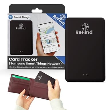 ReFind Card Tracker (Solo per Samsung) - Smart Tag Sottile e Resistente per Portafogli, Borse, Valigie e Bagagli. Tracker con Carta Ricaricabile Compatibile con l'App Samsung SmartThings