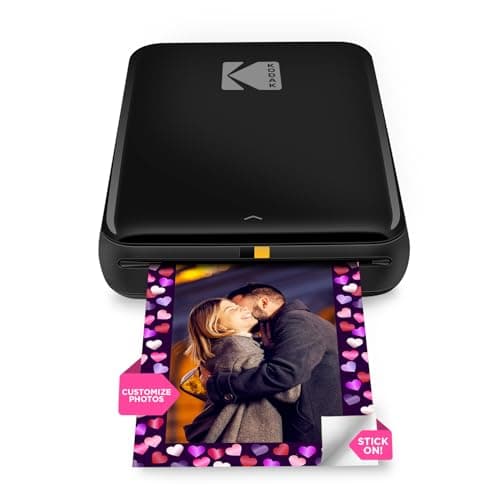 KODAK Step Stampante fotografica istantanea per smartphone - Mini portatile wireless a colori - Foto adesive Zink 2x3” - Bluetooth compatibile con iOS e Android - App di editing divertente - Nero