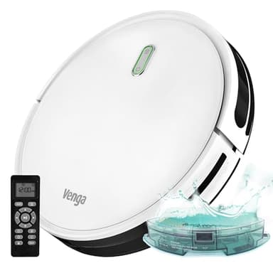 Venga! Aspirapolvere Robot Lavapavimenti, Facile da usare, 6 Modalità di Pulizia, Silenzioso, Bianco, VG RVC 3000