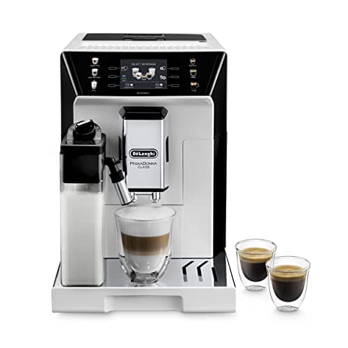 De'Longhi PrimaDonna Class, Macchina Automatica per Caffè in chicchi,1450 W,Acciaio Inossidabile, ECAM550.65.W,Colore:Bianco, LatteCrema System, CoffeLink App,3,5'' TFT Display,Ampia gamma di ricette