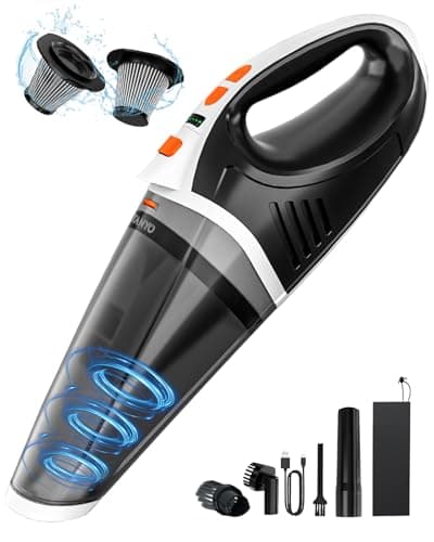 TANYO Aspirapolvere Per Auto Portatile, 15000PA 10000PA Potente Aspirabriciole Senza Fili Con luce LED, Mini Ricaricabile Auto Aspirapolvere per Capelli, Auto, Casa, Ufficio, Cucina, Animali Domestici